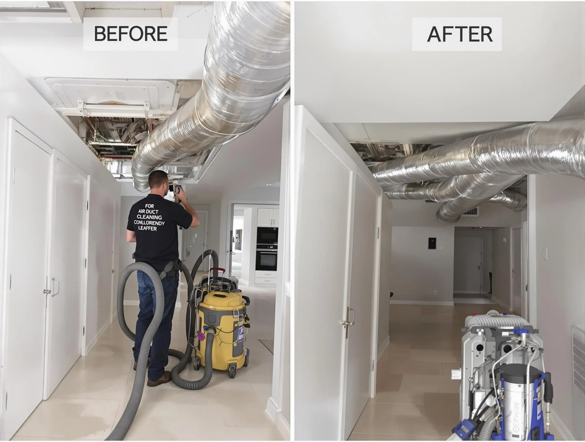 Randolph Air Duct Cleaning professional performing thorough air duct cleaning in Randolph