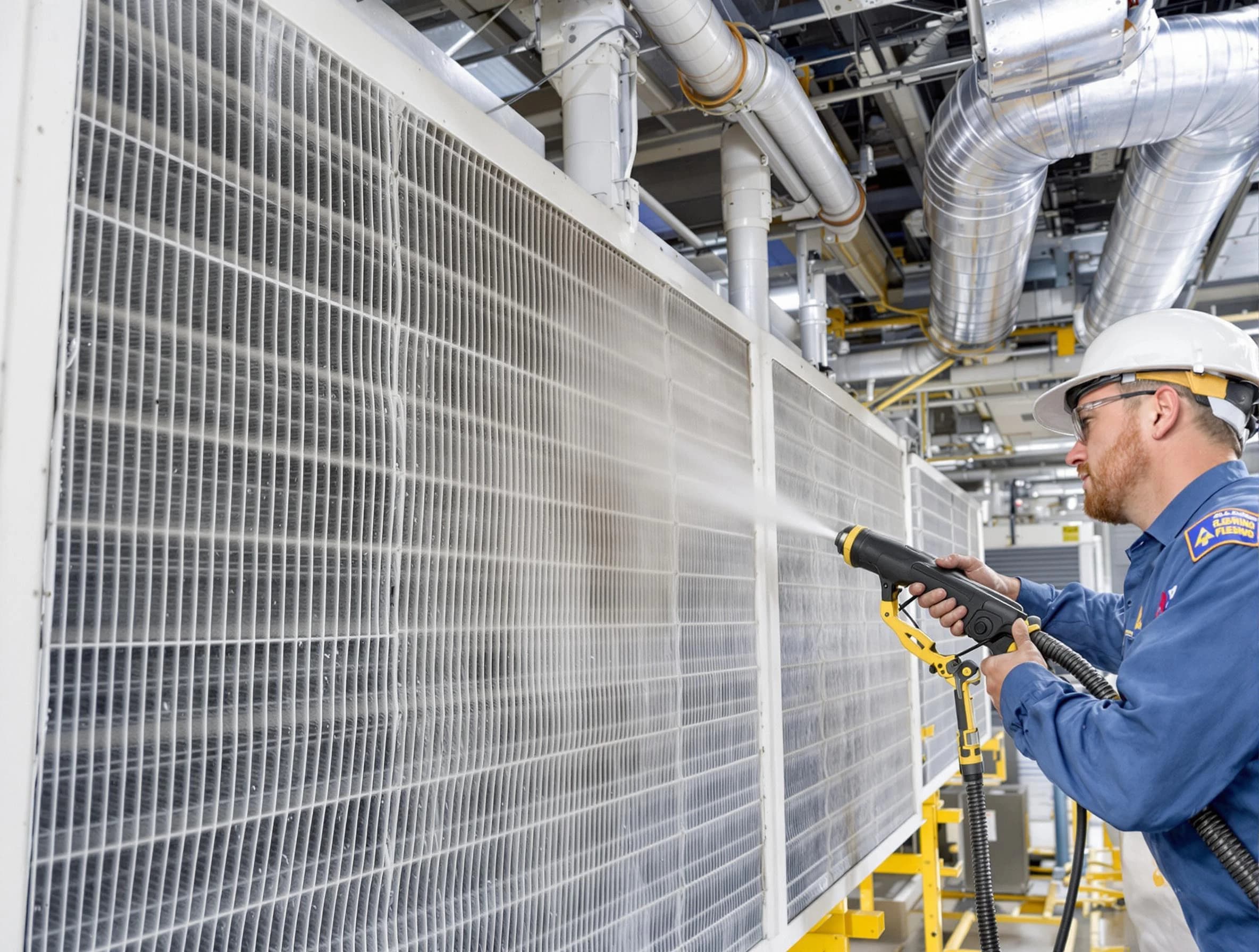 Professional commercial coil cleaning by Randolph Air Duct Cleaning in Randolph