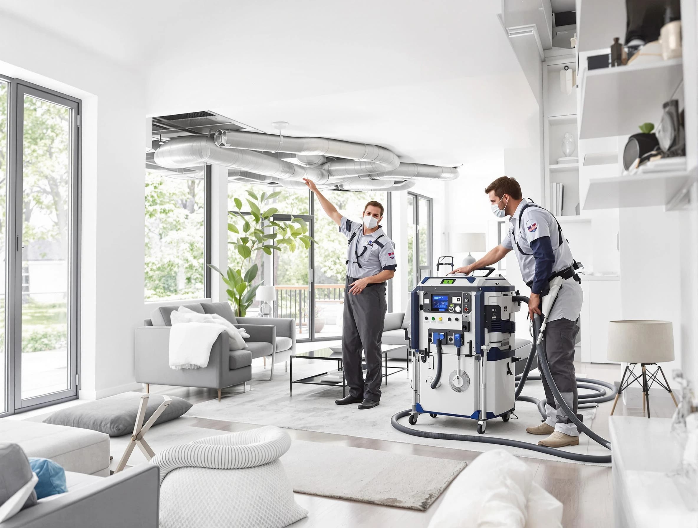 Randolph Air Duct Cleaning professional conducting pure air duct cleaning with state-of-the-art equipment in Randolph