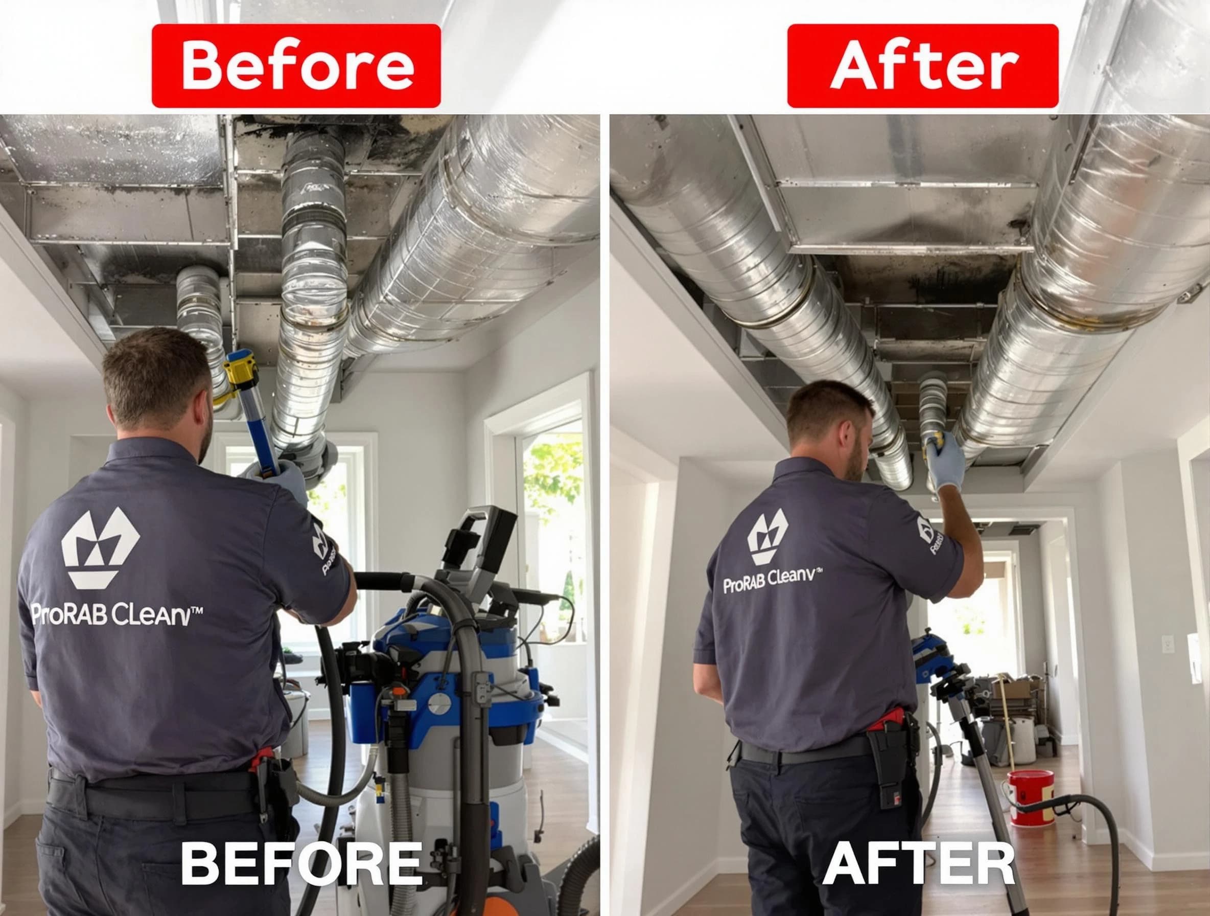 Randolph Air Duct Cleaning expert performing thorough residential duct cleaning in a Randolph home