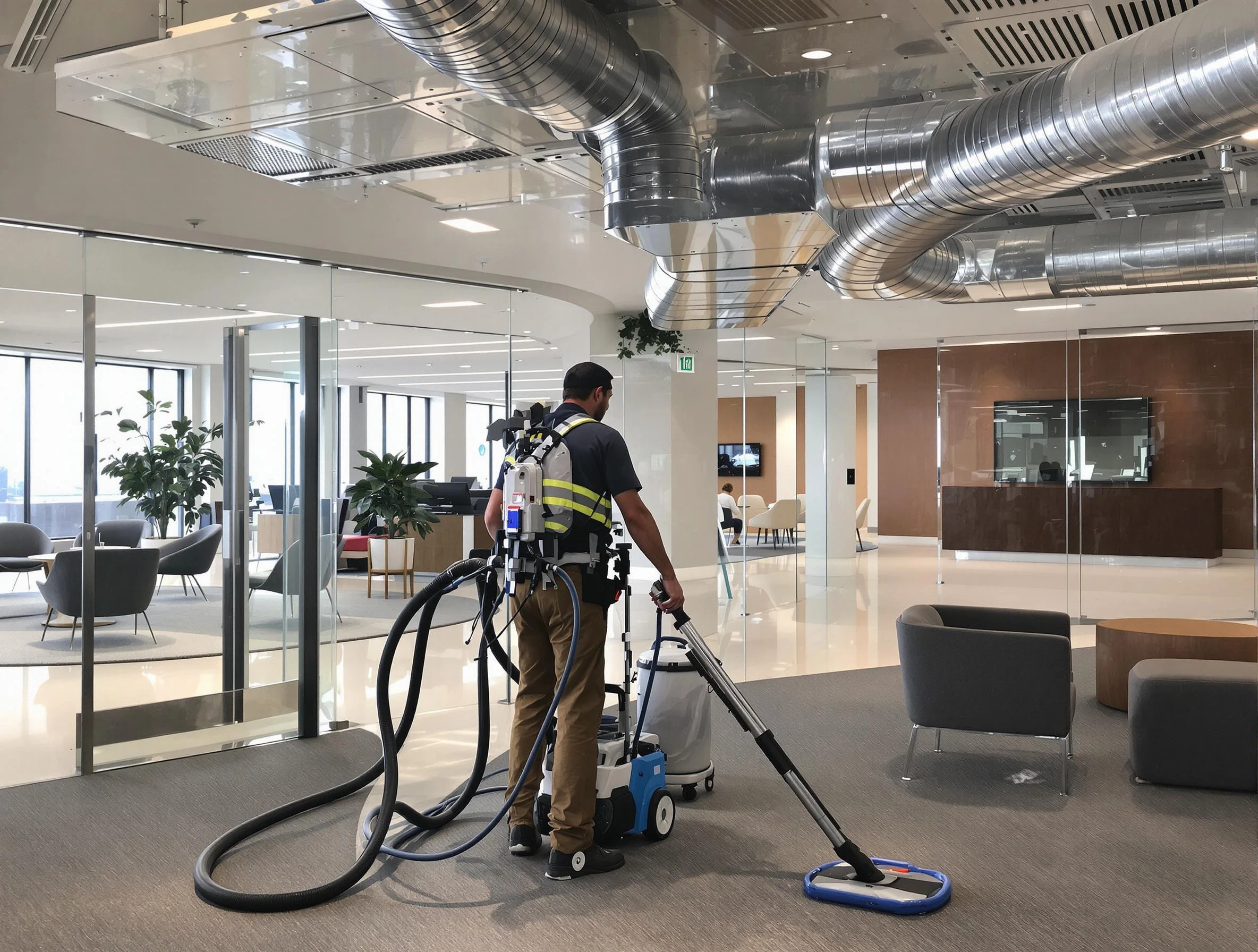 Commercial duct cleaning service by Randolph Air Duct Cleaning in Randolph